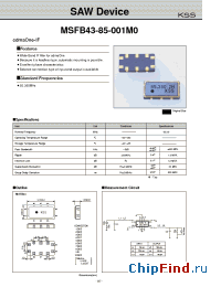 Datasheet MSFB43-85-001M0 manufacturer Kyocera Kinseki